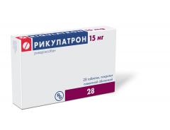 Рикулатрон таблетки покрытые оболочкой 15мг №28