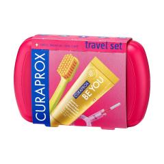 Курапрокс набор дорожный зубная щетка CS5460+зубная паста Восходящая звезда желтая 10мл+ершик CPS07+CPS09+держатель UHS409+бокс красный