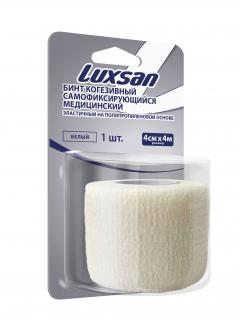 Люксан бинт когезивн.самофикс. белый 4мx4см