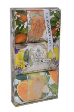 Ла Флорентина набор мыло 200г Лимон и Лаванда+Средиземноморский апельсин+Цитрус №3