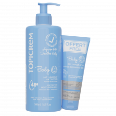 Топикрем Беби набор молочко увлажняющее защитное 500мл+гель очищающий нежный 75мл