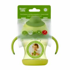 Рокси Кидс поильник-непроливайка с трубочкой лайм