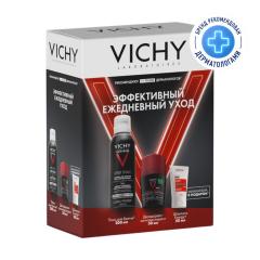 Виши Ом набор пена для бритья 200мл+дезодорант-ролик клиник Контроль 96ч 50мл+Деркос Энерджи шампунь 50мл