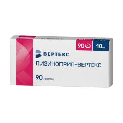 Лизиноприл-Вертекс таблетки 10мг №90