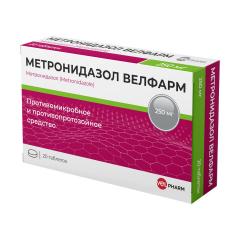 Метронидазол Велфарм таблетки 250мг №20