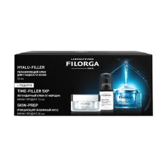 Филорга Гиалу-Филлер набор крем для лица увлажняющий 50мл+ Тайм-Филлер 5ХР крем для коррекции всех типов морщин 15мл+Скин+Преп мусс очищающий энзимный30мл
