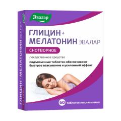 Глицин+Мелатонин таблетки сублингв. 100мг+3мг Эвалар №60