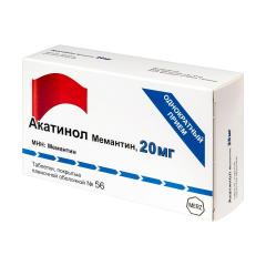 Акатинол Мемантин таблетки покрытые оболочкой 20мг №56