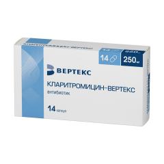 Кларитромицин-Вертекс капсулы 250мг №14