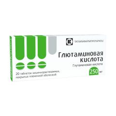 Глютаминовая кислота таблетки покрытые оболочкой 250мг №10