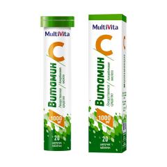 МультиВита Витамин С таблетки шипучие 1000мг №20